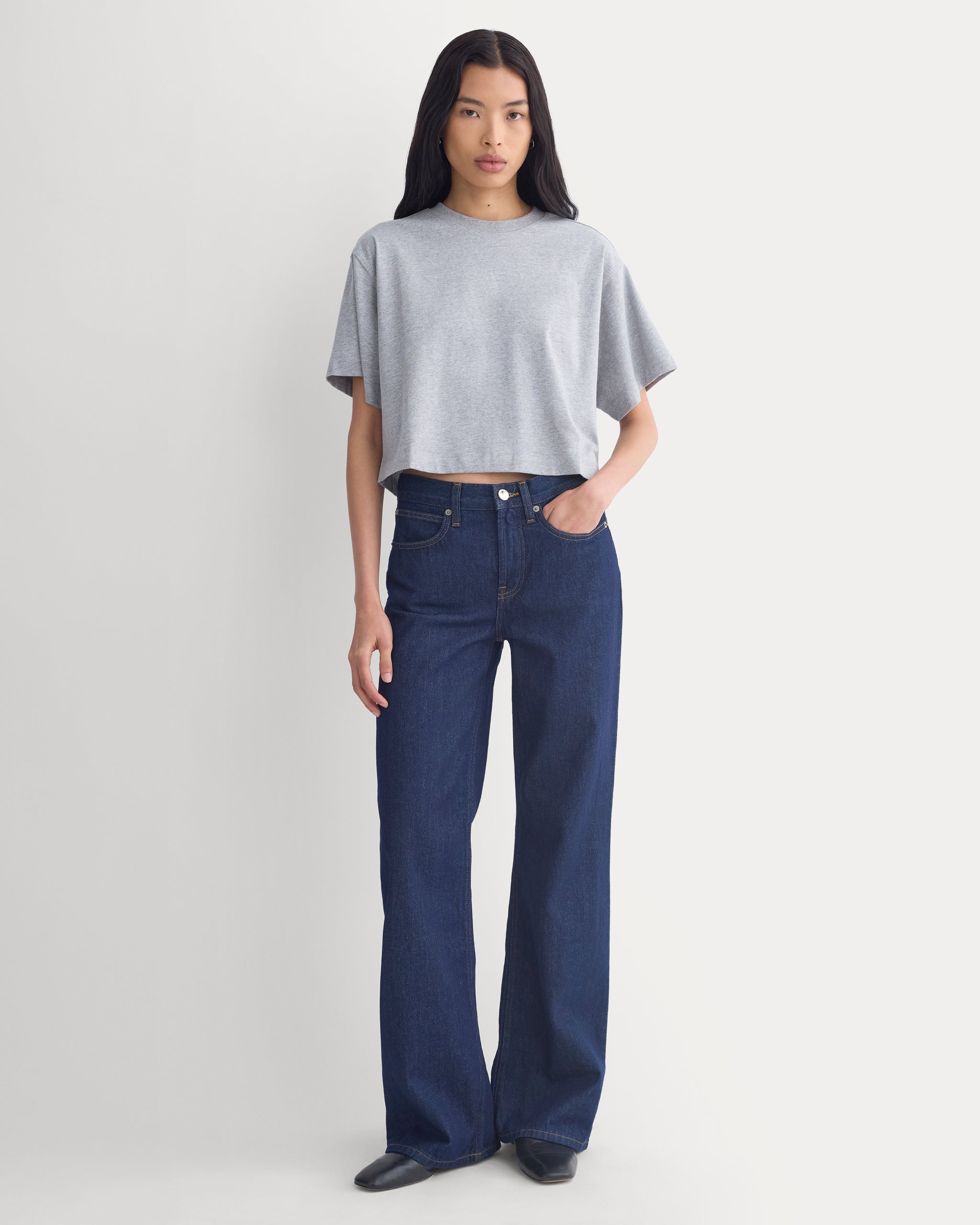 Forever Jersey Cropped Tee | Heathered Light Grey