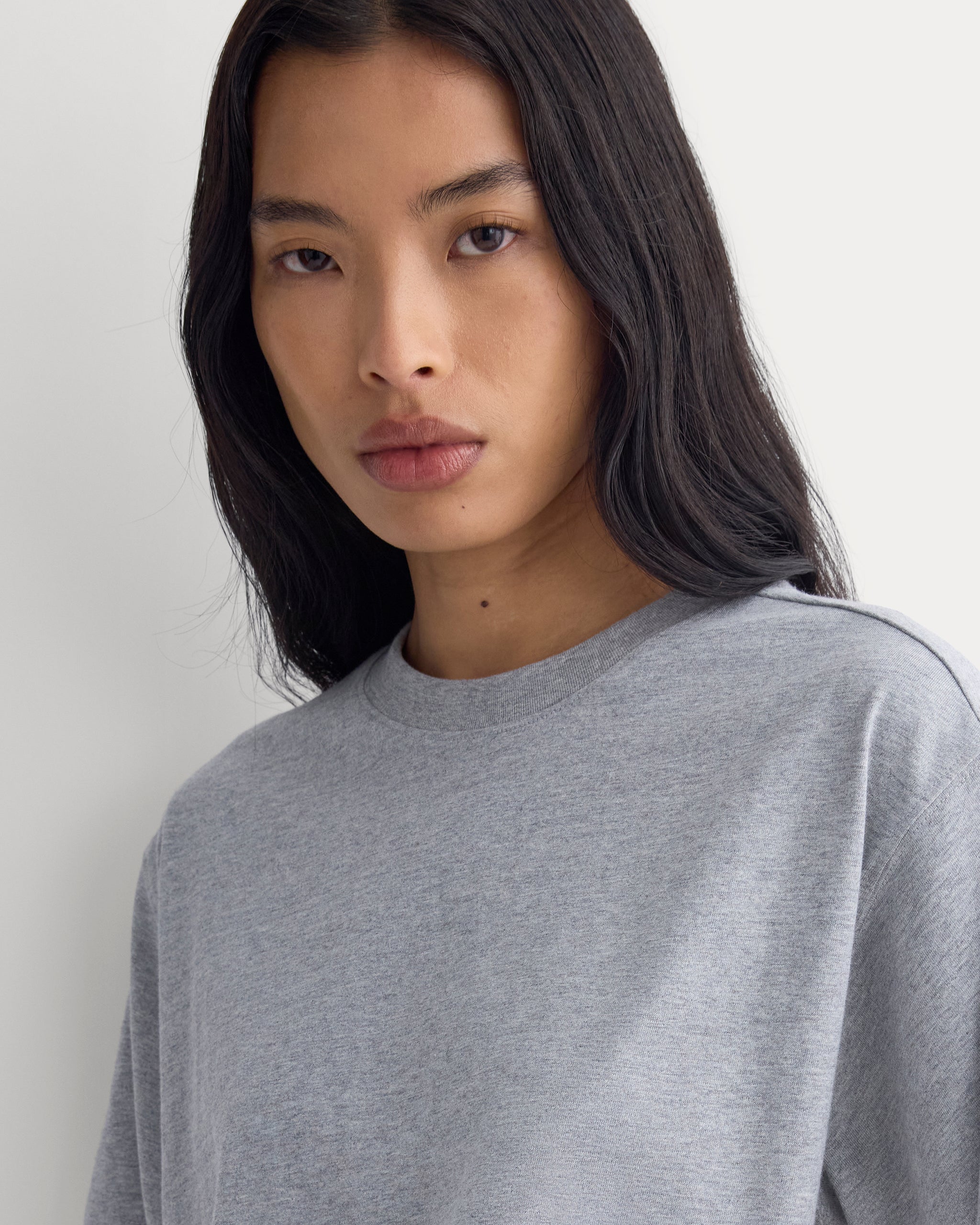 Forever Jersey Cropped Tee | Heathered Light Grey