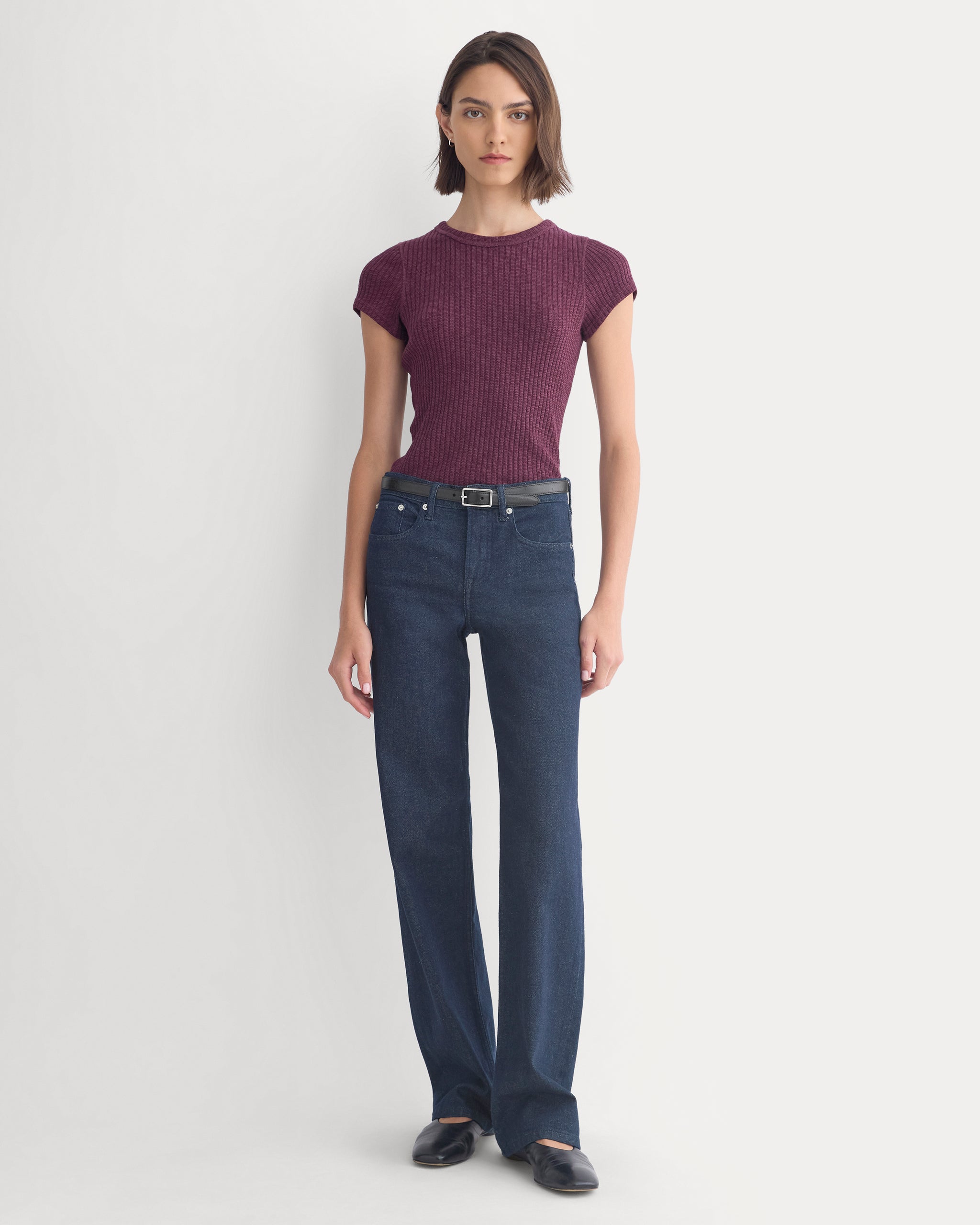 The Cozy Rib Tee | Deep Plum