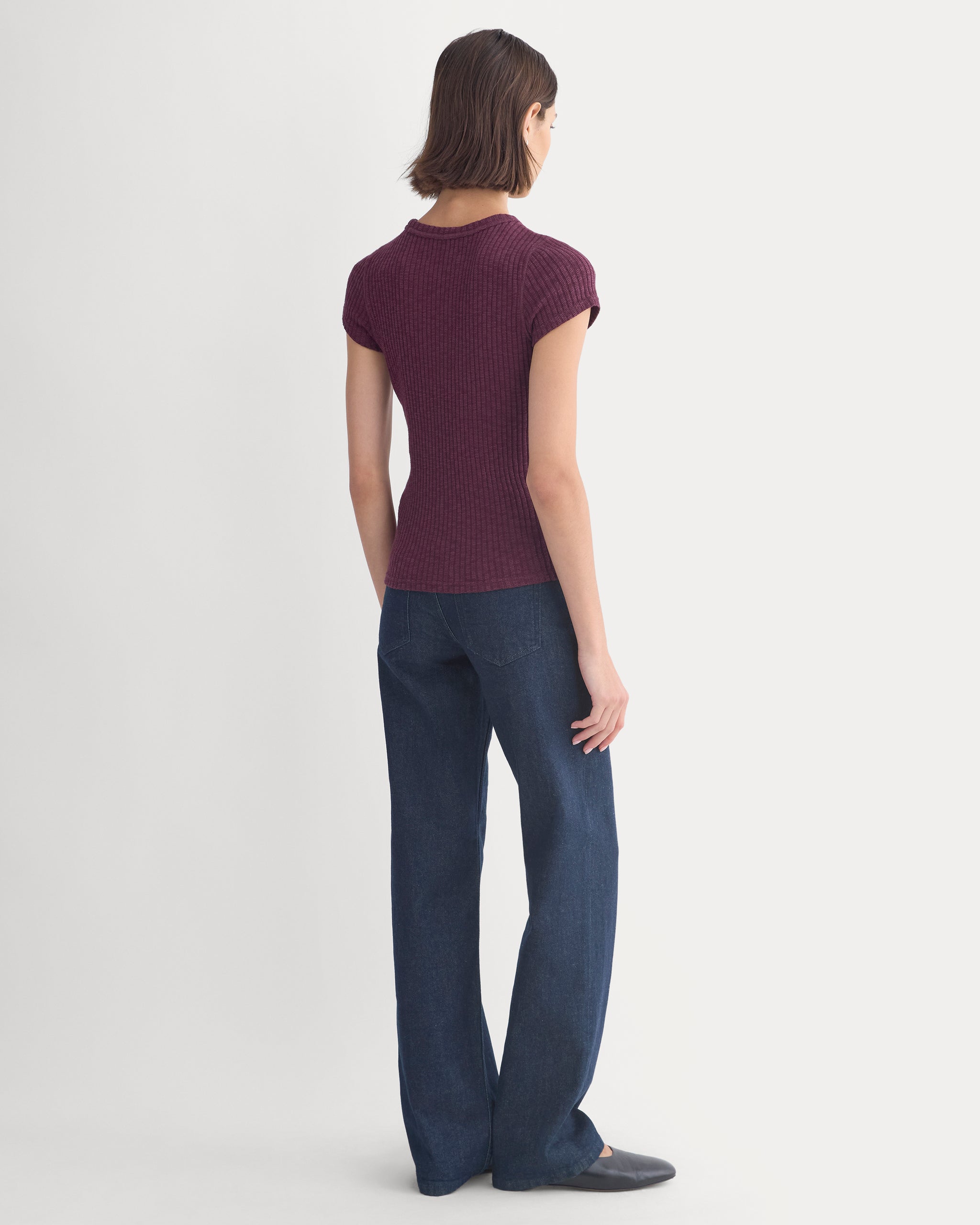 The Cozy Rib Tee | Deep Plum