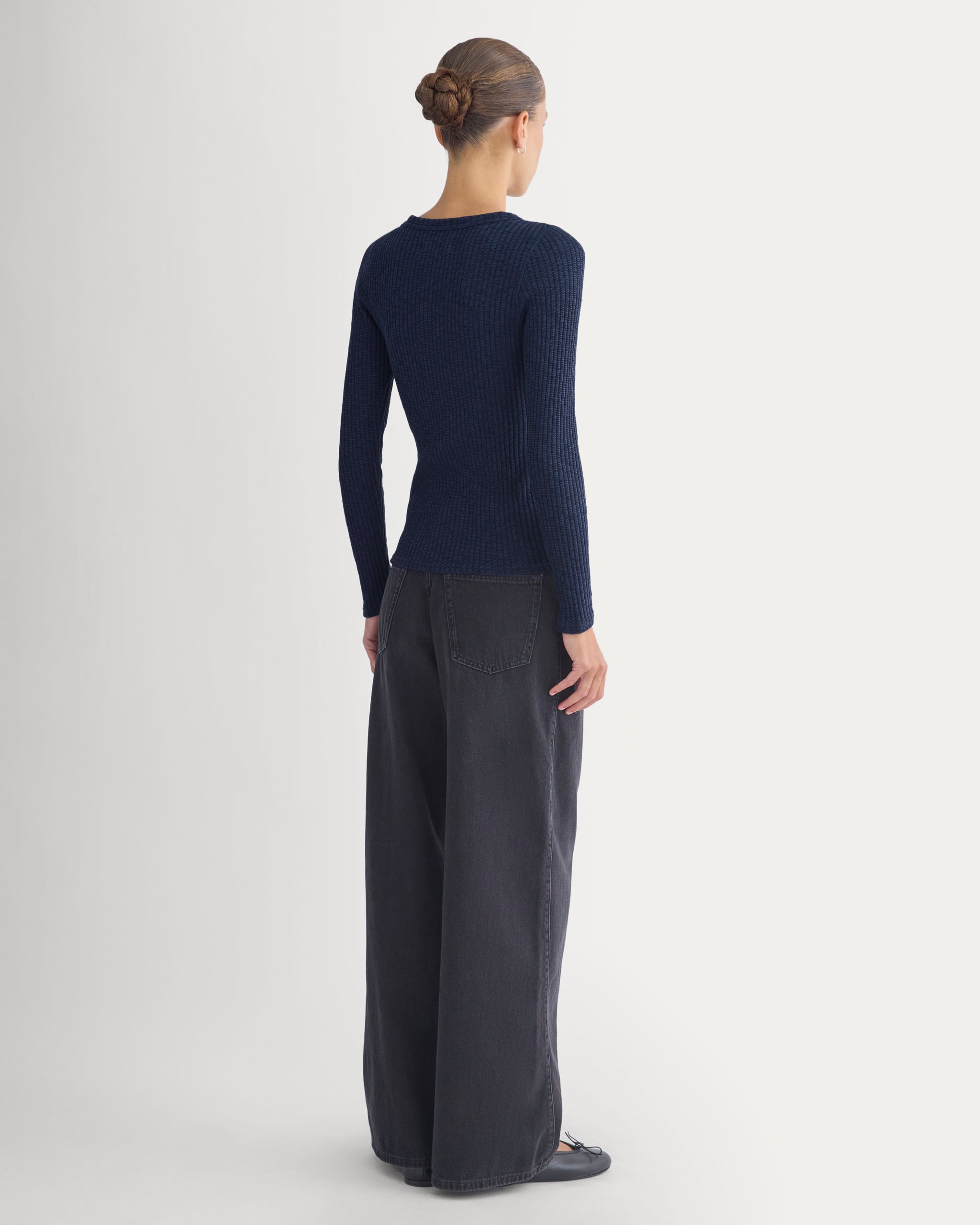 The Cozy Rib Long-Sleeve Tee | Navy