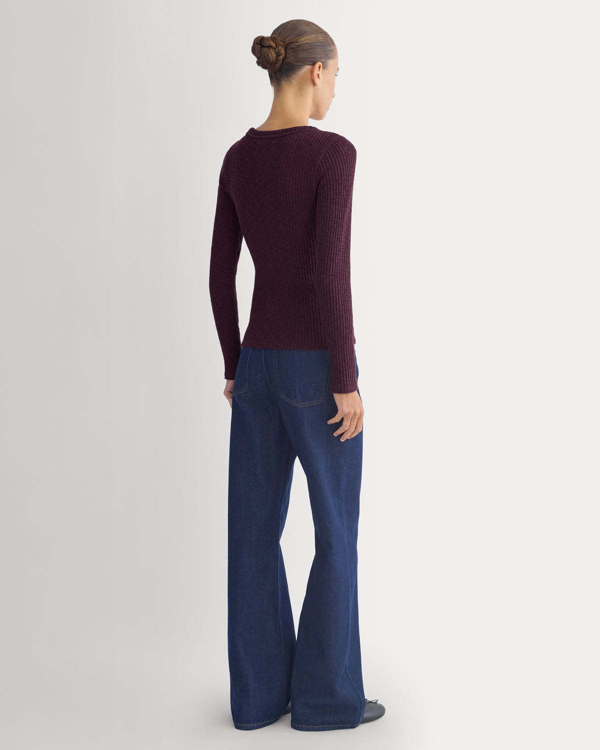 The Cozy Rib Long-Sleeve Tee | Deep Plum