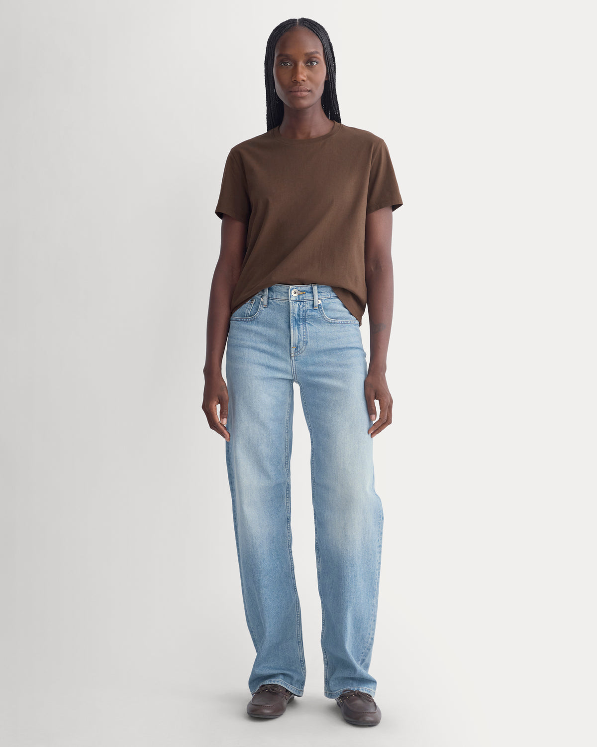 The Box-Cut Tee in Essential Cotton | Cocoa | No Pocket