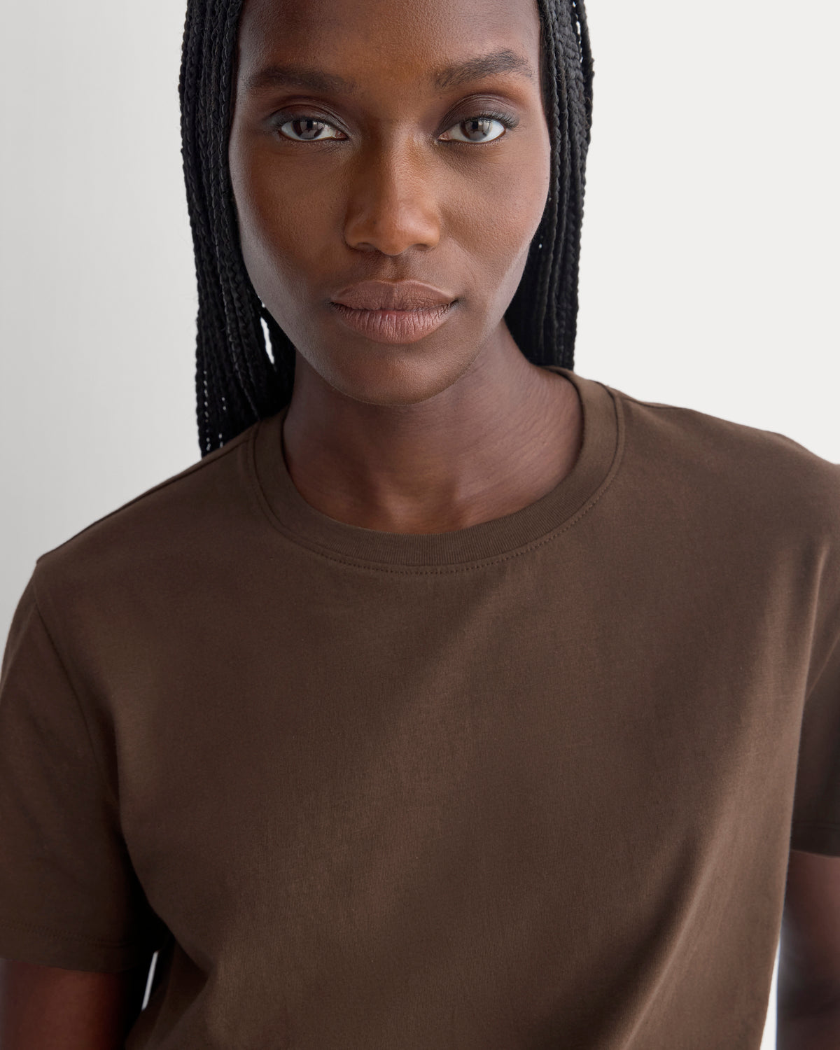 The Box-Cut Tee in Essential Cotton | Cocoa | No Pocket