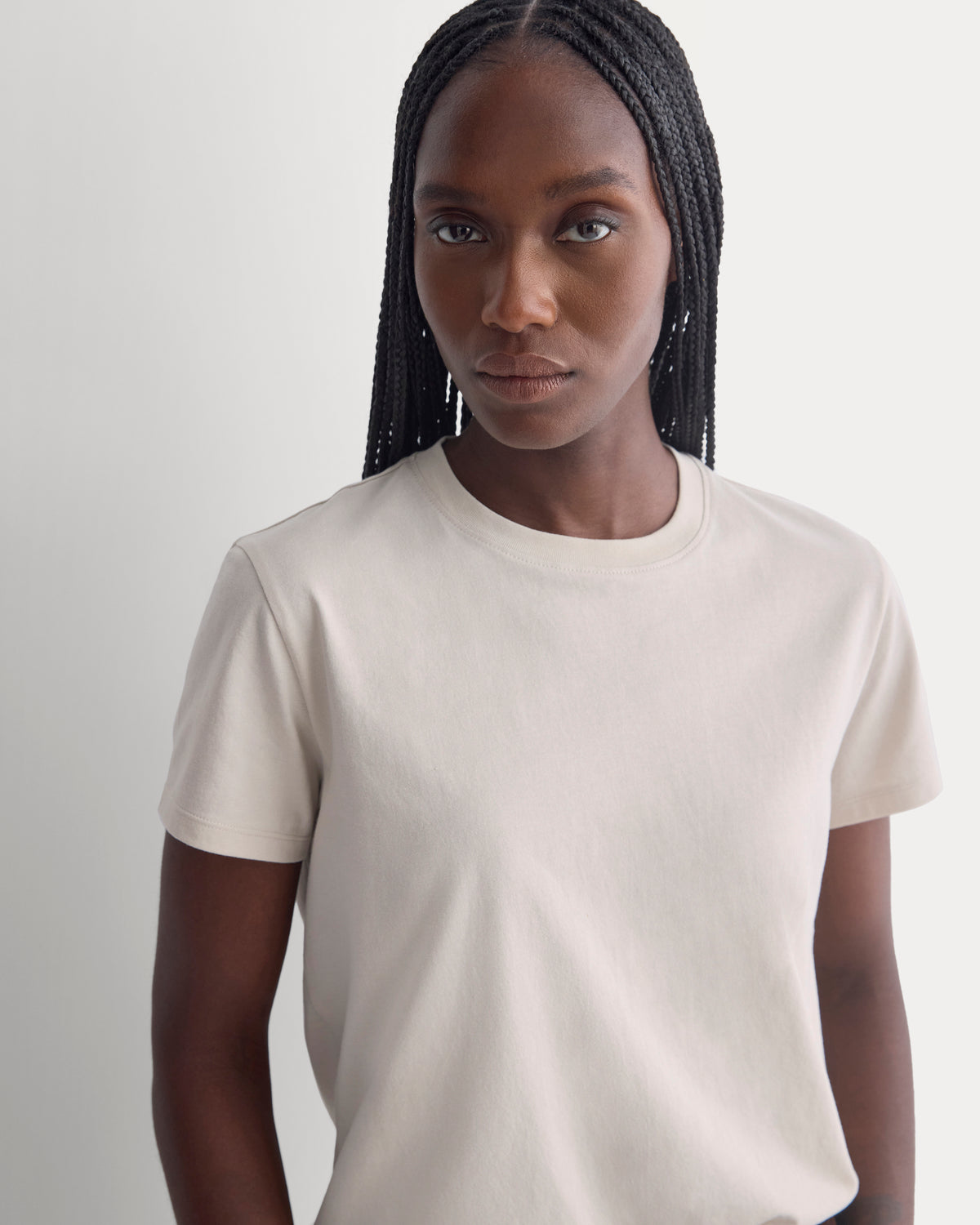 The Box-Cut Tee in Essential Cotton | Peyote | No Pocket