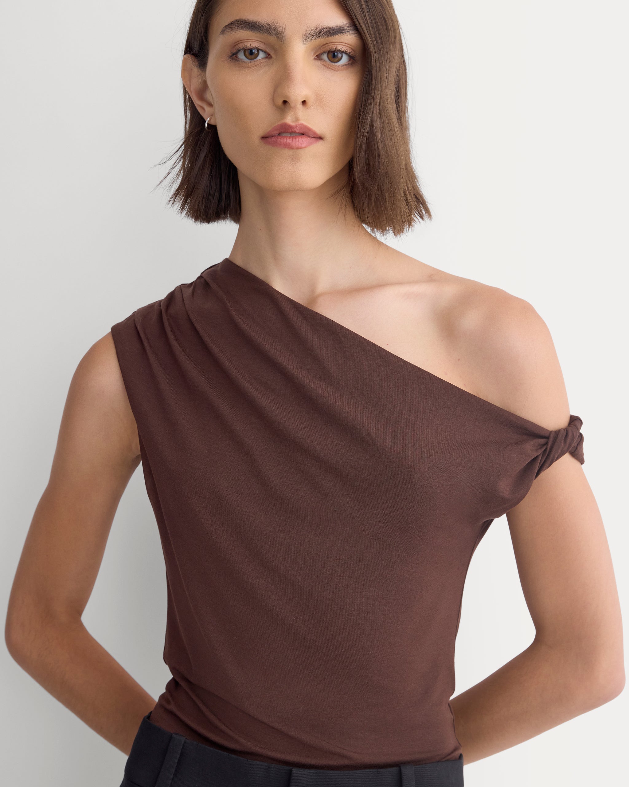 Drapey Jersey Off-The-Shoulder Top | Coffee Bean