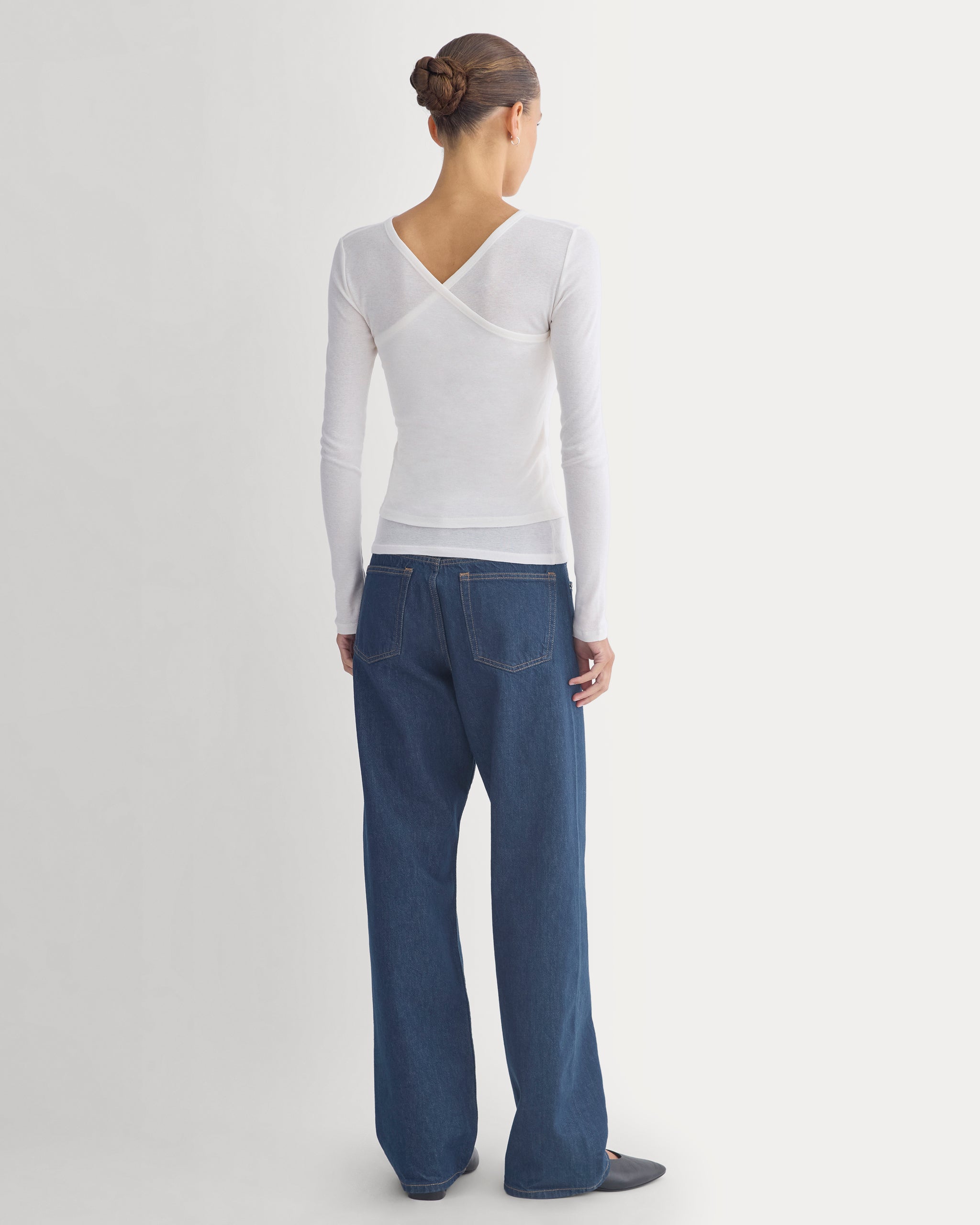 Tissue Double Layer One Shoulder Top | Bone