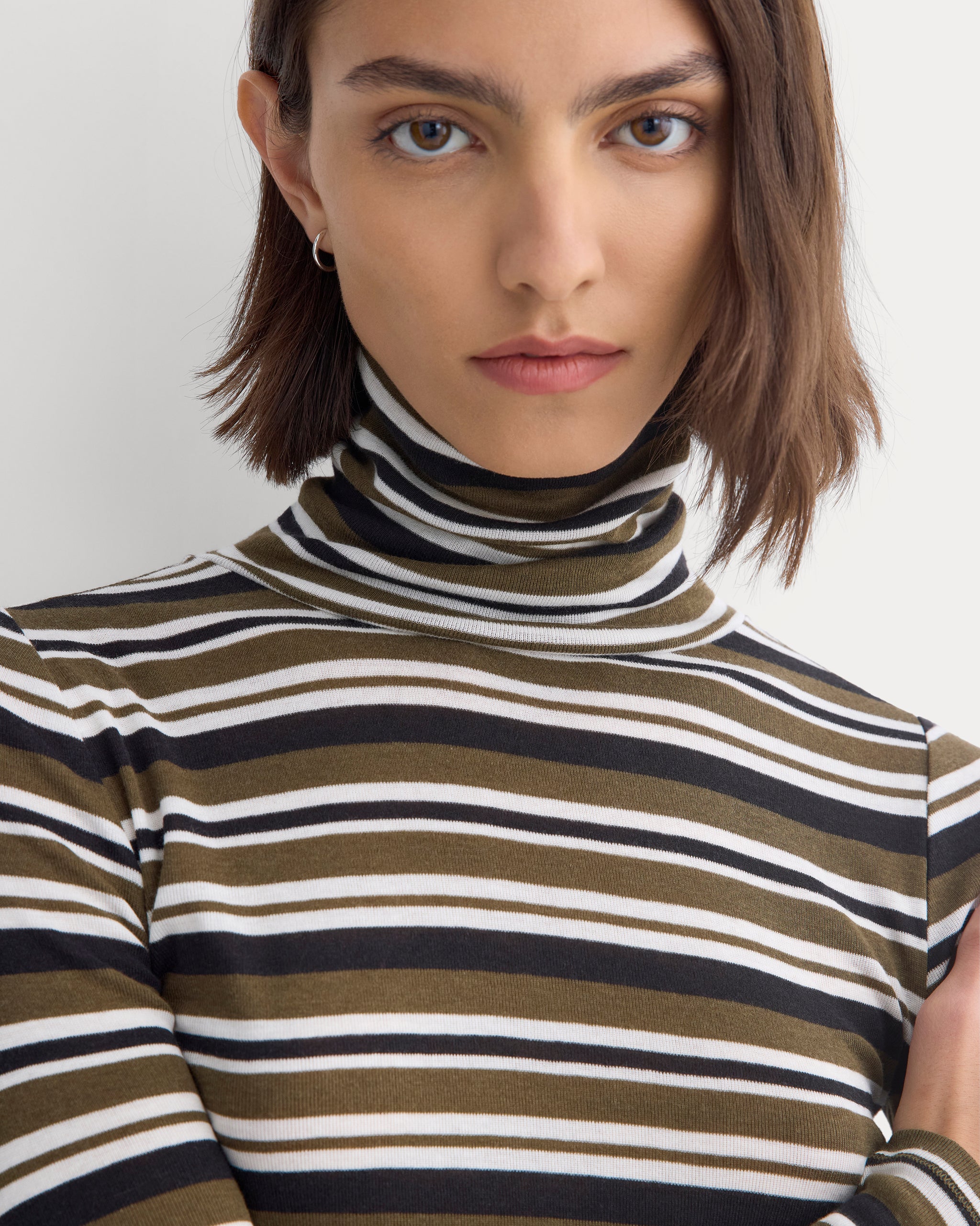 Tissue Long-Sleeve Turtleneck | Beech / Bone