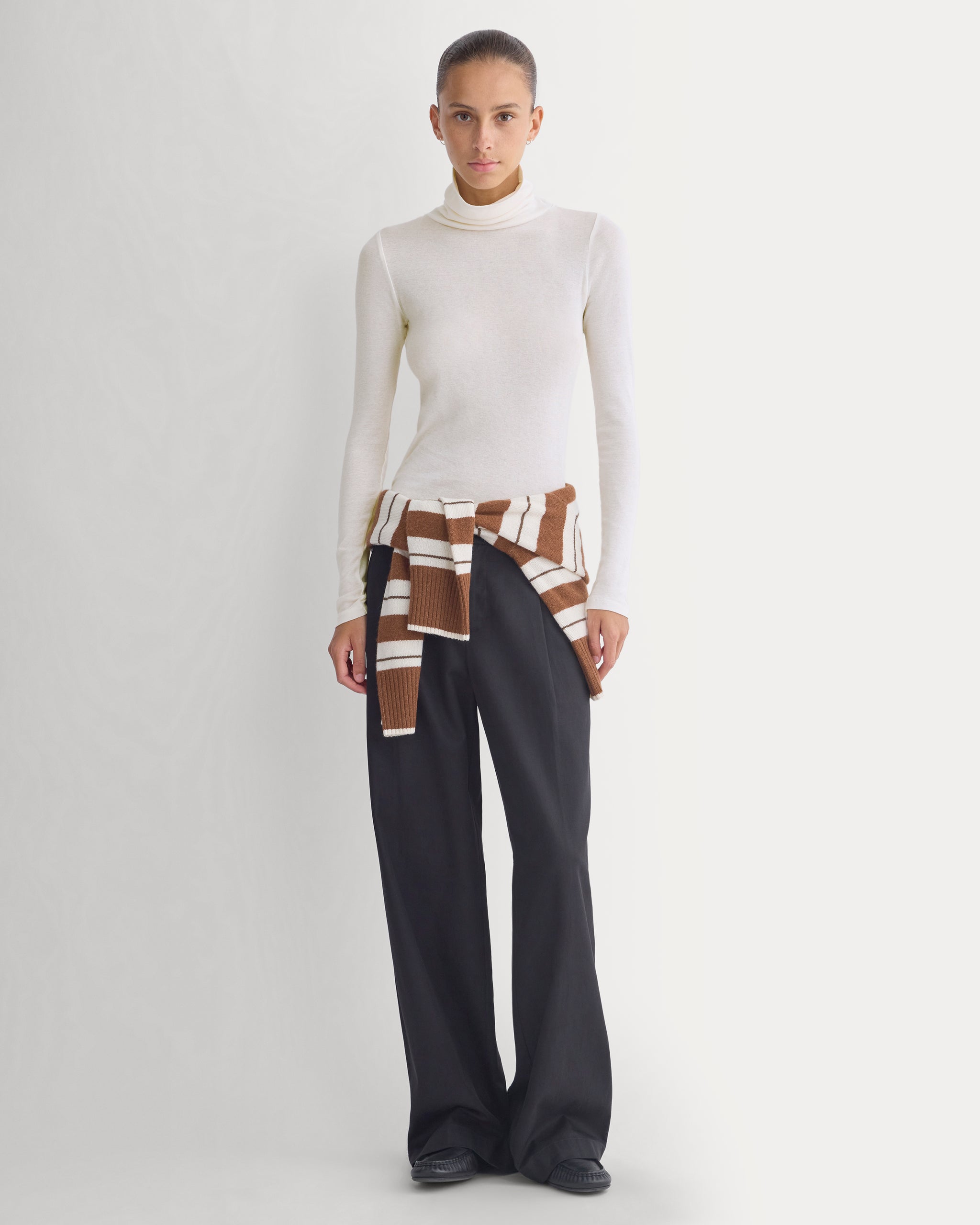 Tissue Long-Sleeve Turtleneck | Bone