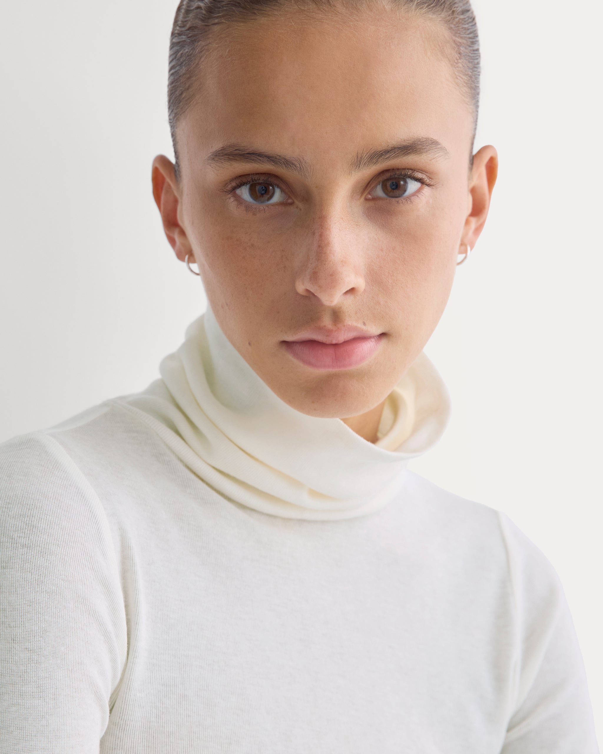 Tissue Long-Sleeve Turtleneck | Bone