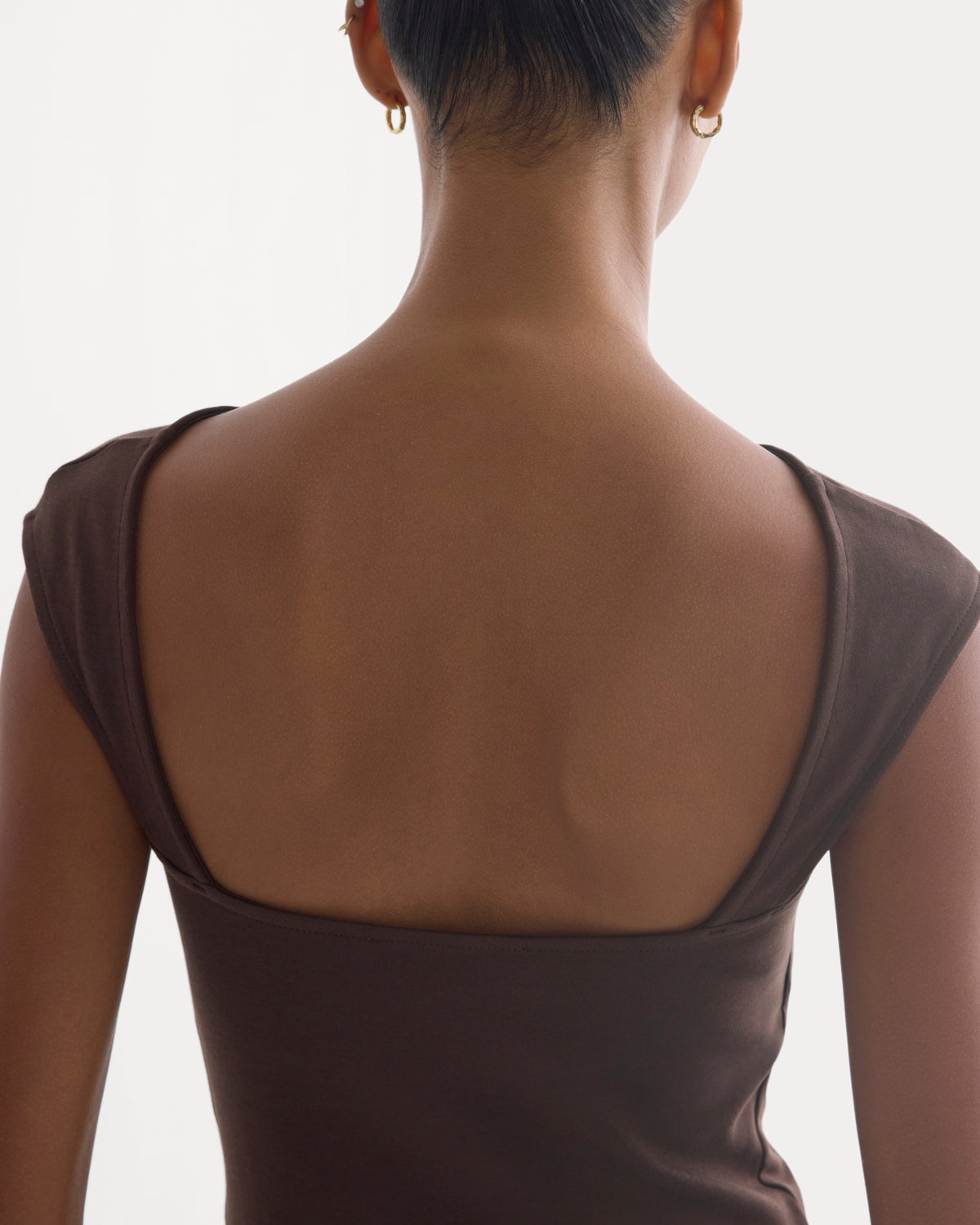 Form Boatneck Open Back Top | Coffee Bean