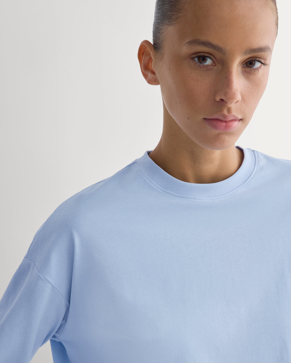 Forever Jersey Boxy Long-Sleeve Crew | Cashmere Blue