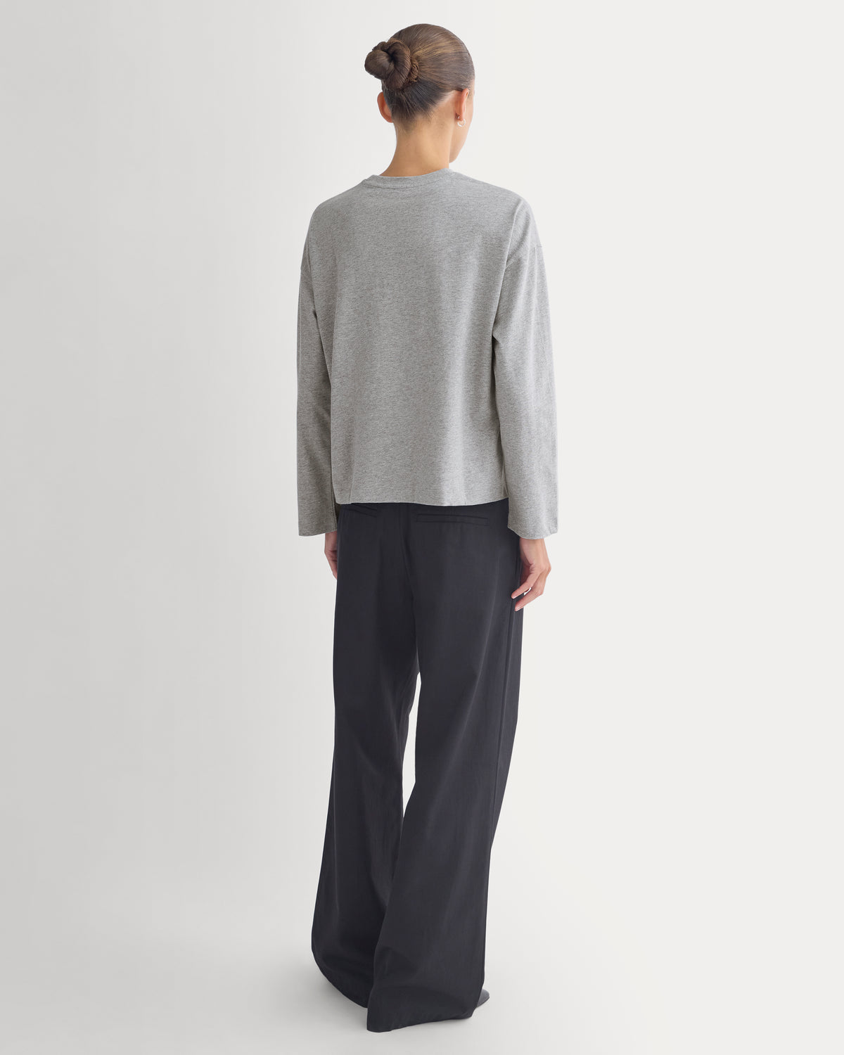 Forever Jersey Boxy Long-Sleeve Crew | Heathered Light Grey