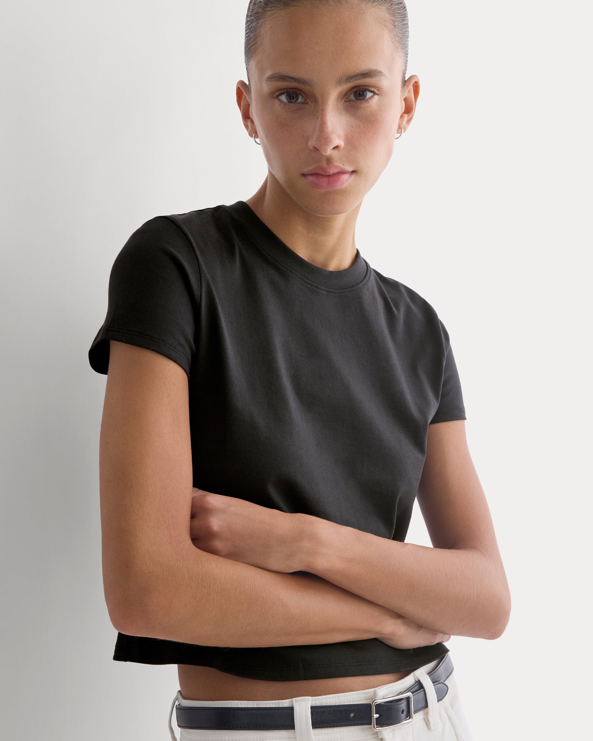 Forever Jersey Shrunken Crew | Black