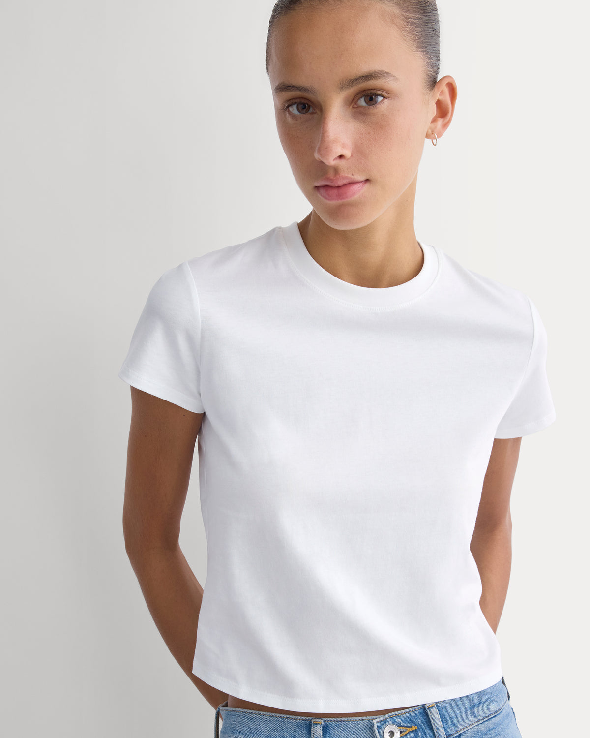Forever Jersey Shrunken Crew | Optic White