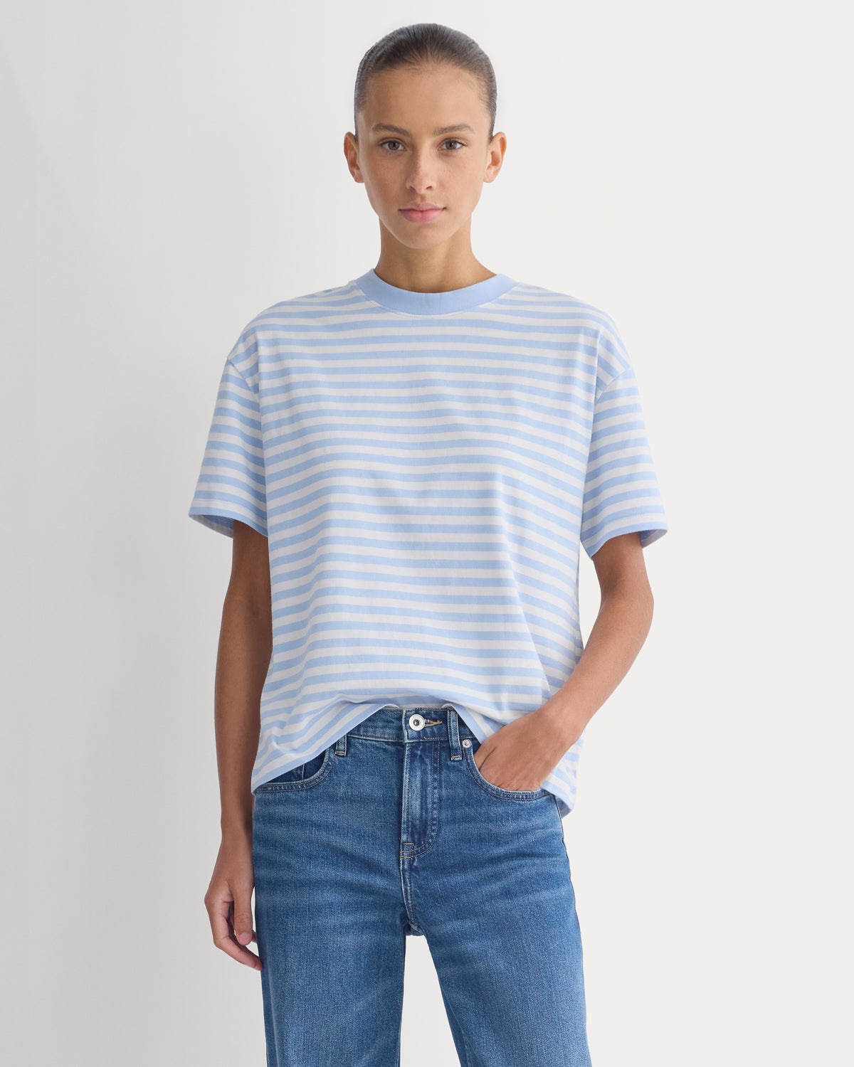 Forever Jersey Oversized Tee | Cashmere Blue / Bone