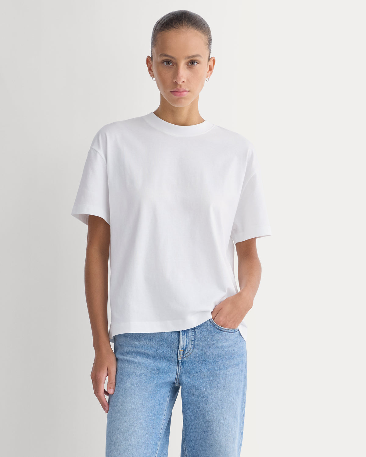 Forever Jersey Oversized Tee | White