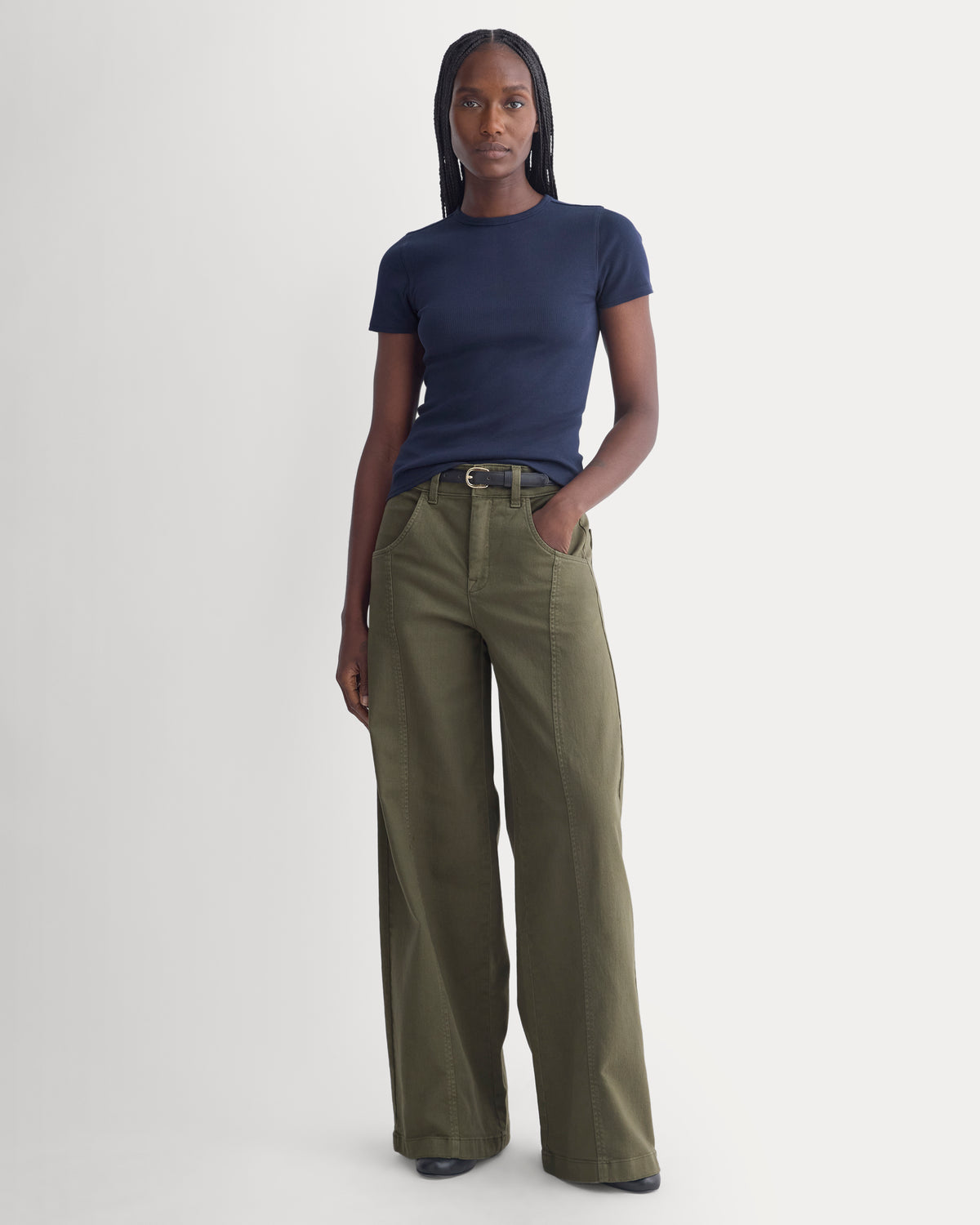 Effortless Rib Short-Sleeve Crew | Navy