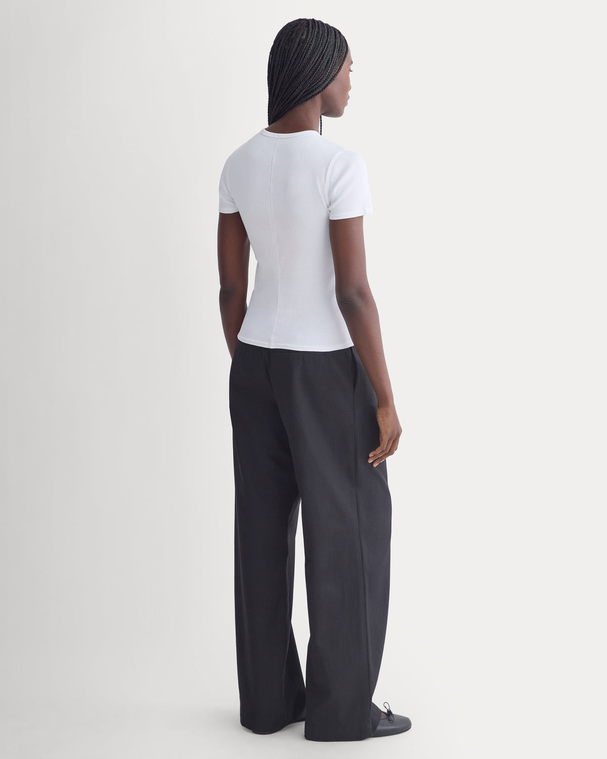 Effortless Rib Short-Sleeve Crew | Optic White