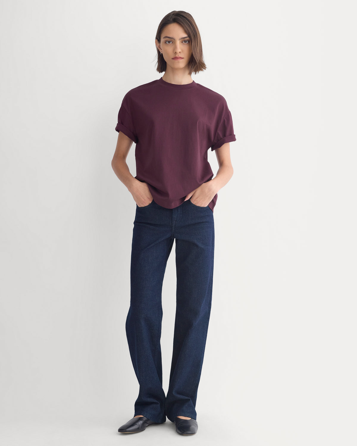 Forever Jersey Oversized Tee | Deep Plum