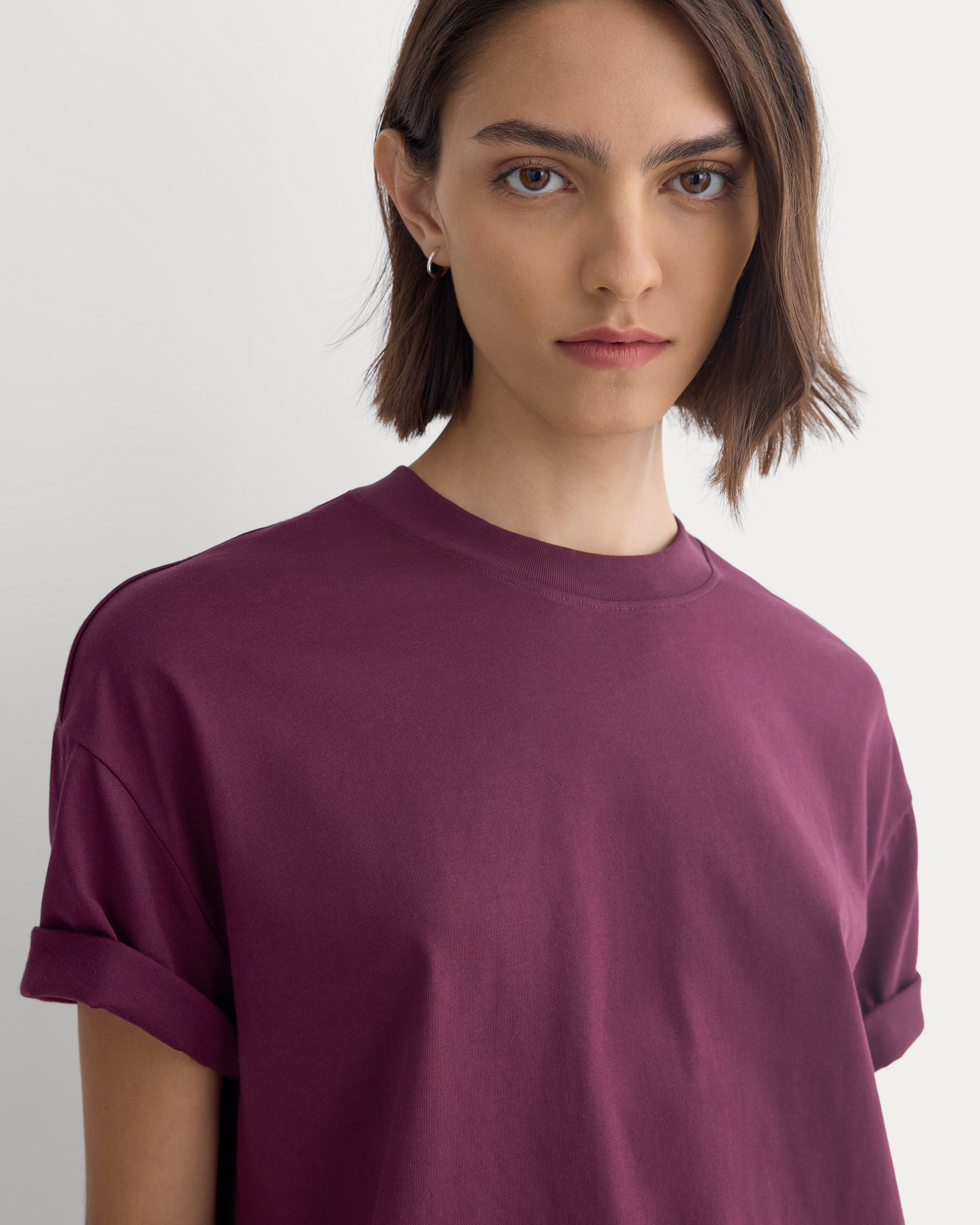 Forever Jersey Oversized Tee | Deep Plum
