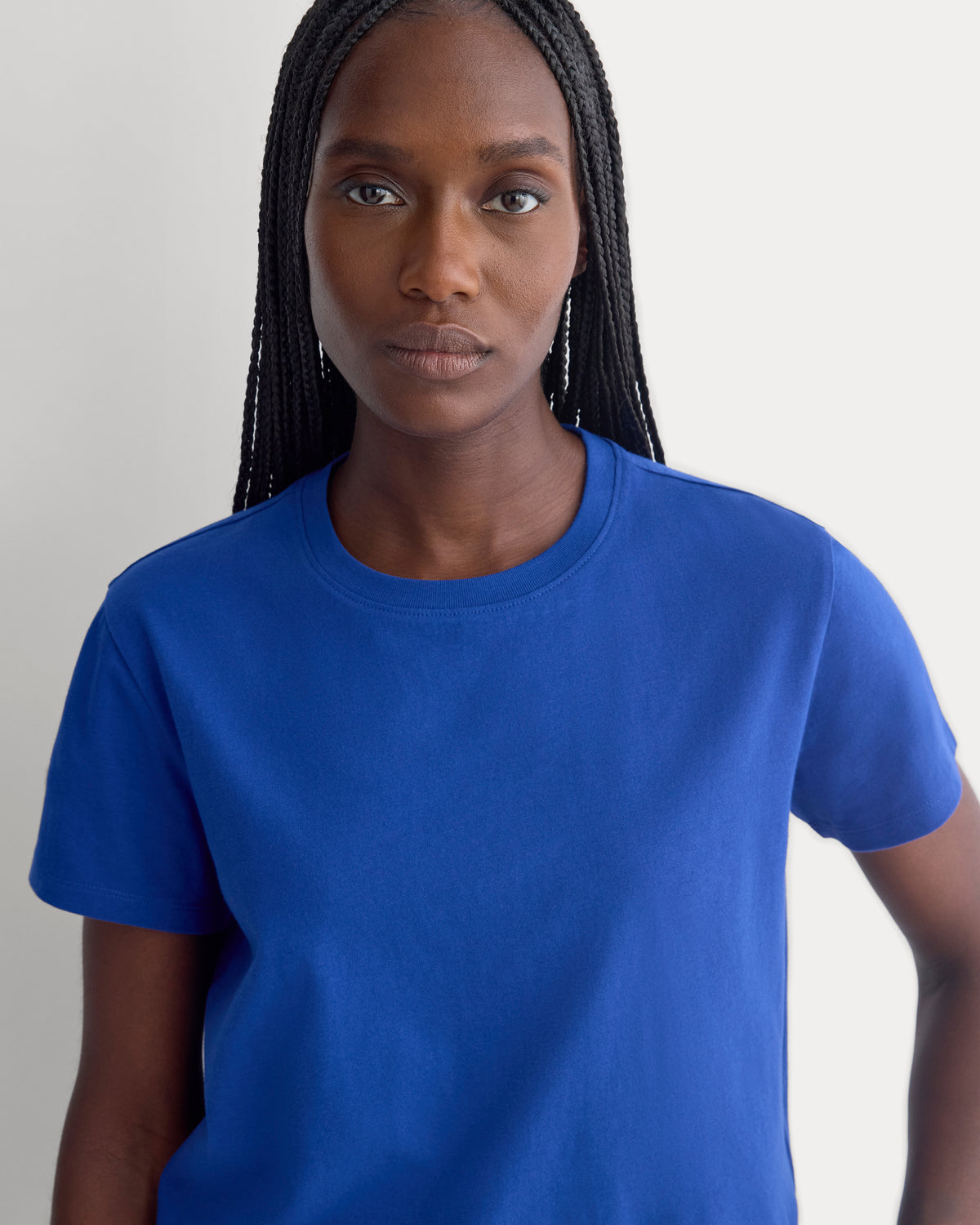 The Box-Cut Tee in Essential Cotton | Soladite Blue | No Pocket