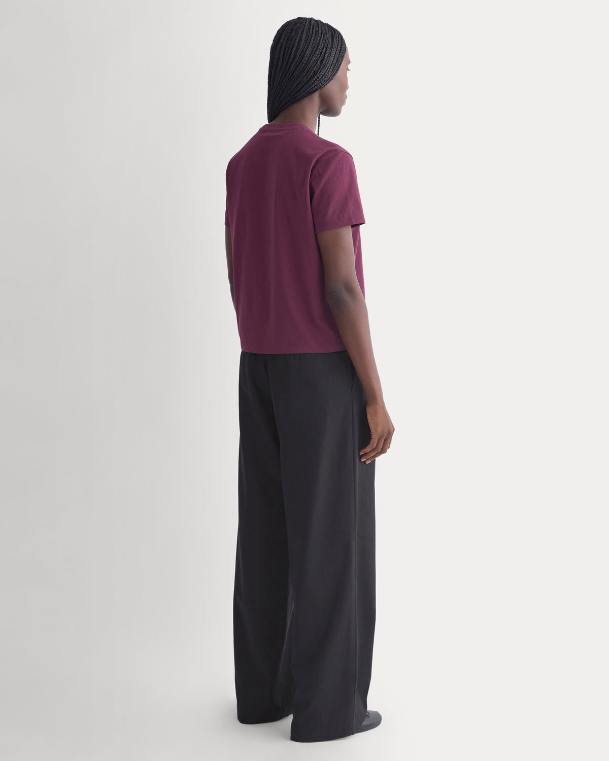 The Box-Cut Tee in Essential Cotton | Deep Plum | No Pocket
