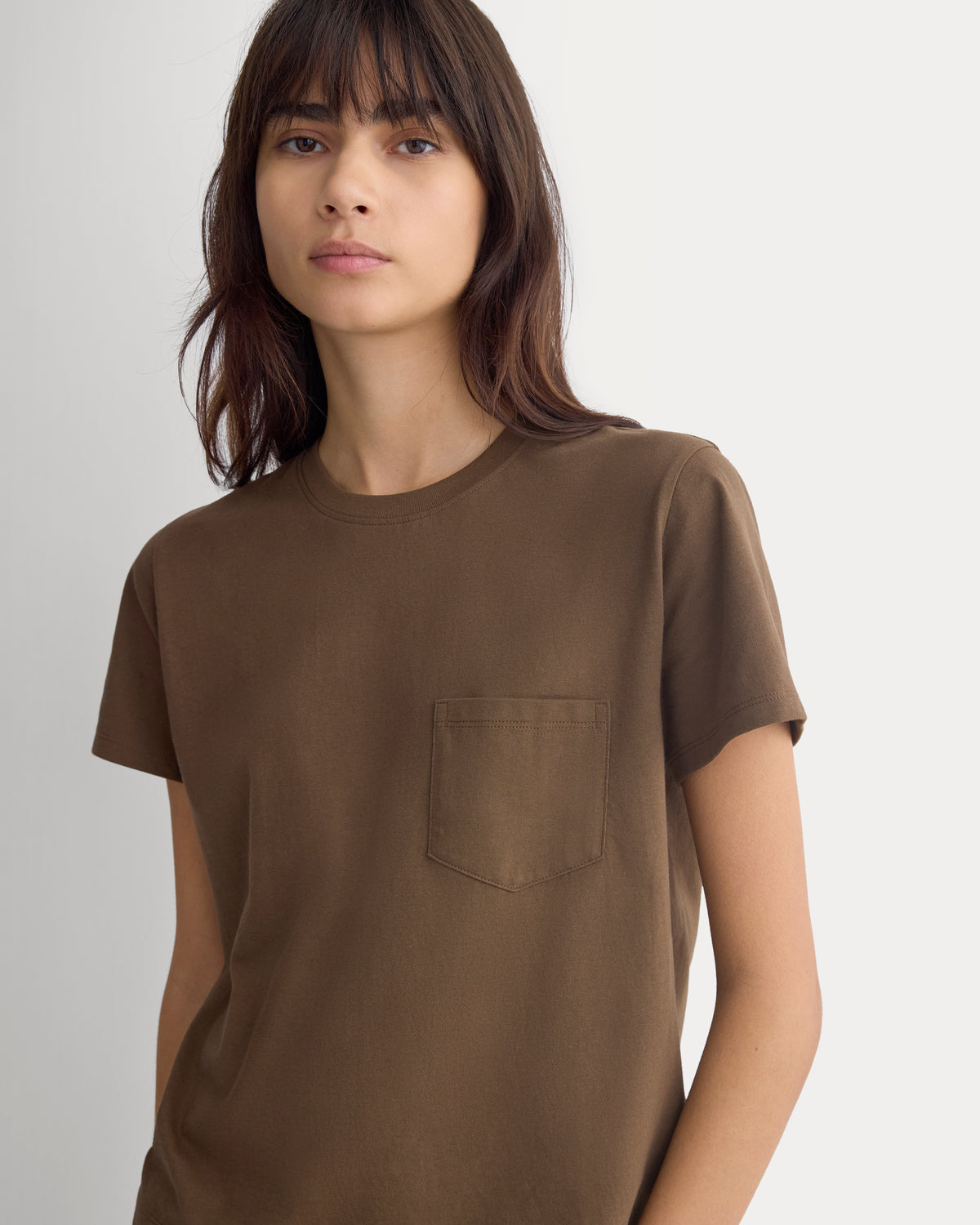 The Box-Cut Tee in Essential Cotton | Cocoa | Pocket