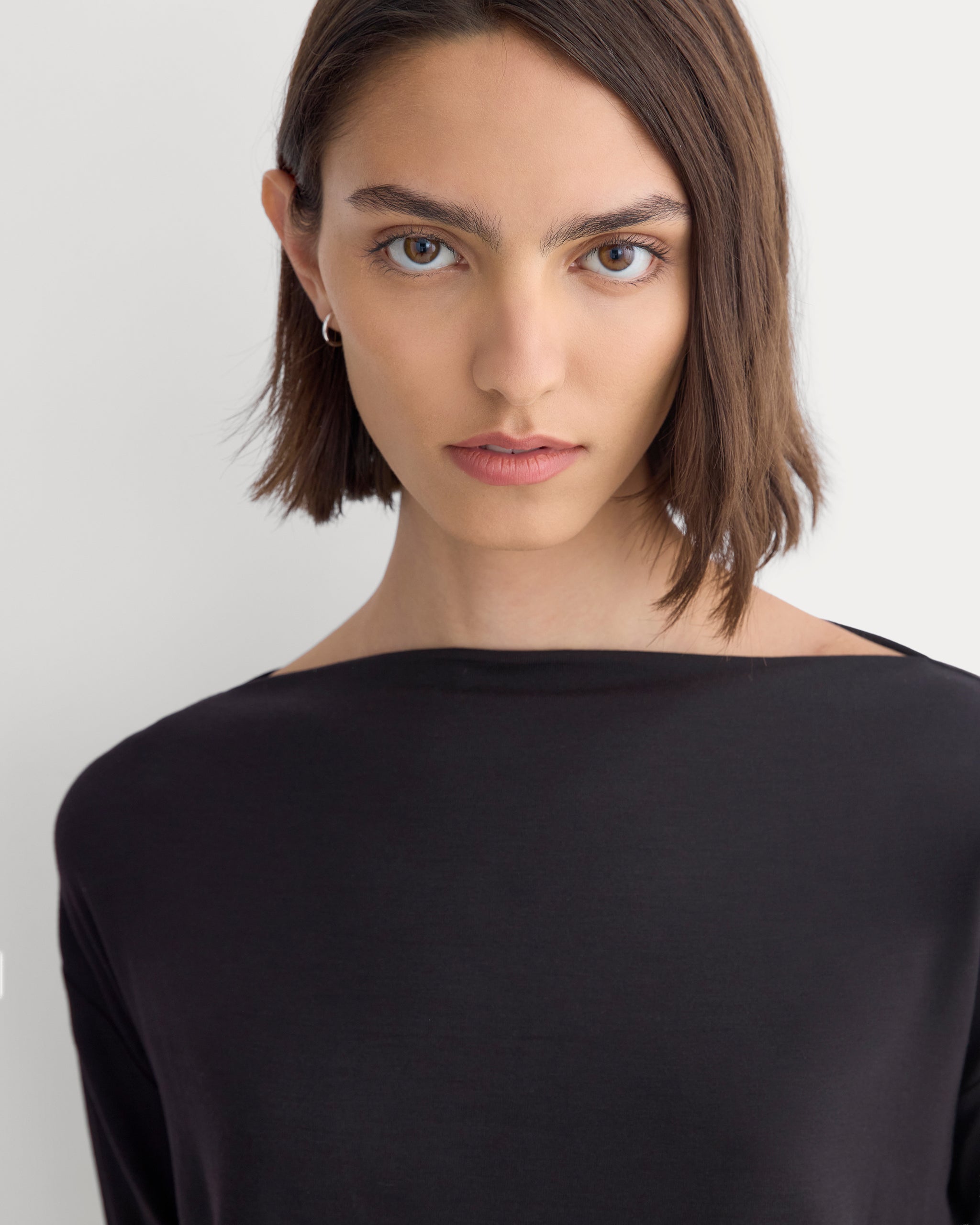 Drapey Jersey Slouchy Top | Black