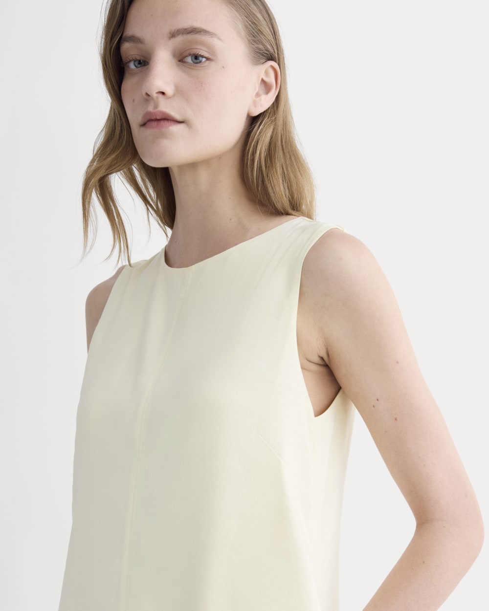 womens-shift-dress-in-stretch-linen-light-yellow