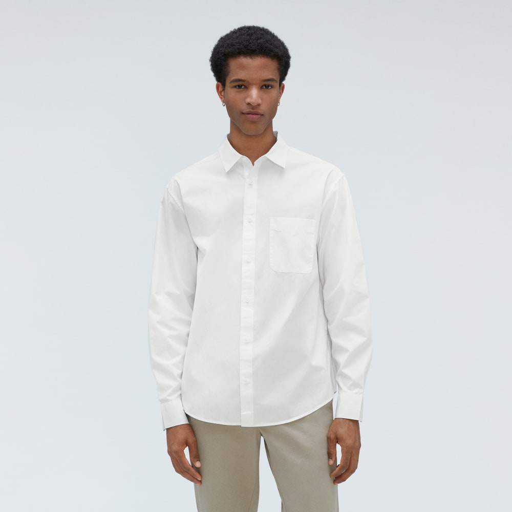 men's white poplin dress shirt Men's Classic White Dress Shirt, Large Standard, Slim Fit