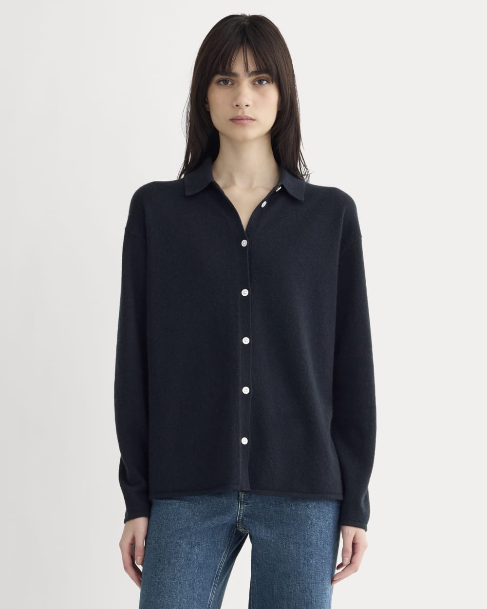 womens-cashmere-button-up-shirt-navy