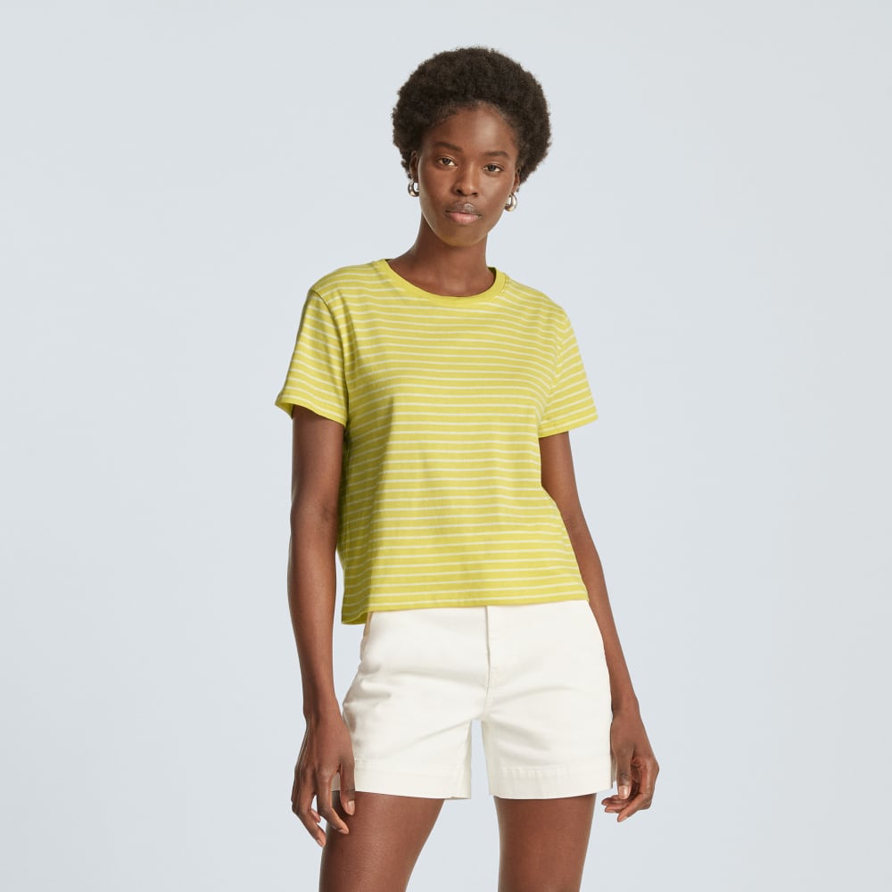 womens-organic-cotton-box-cut-tee-acacia-tan-stripe | primary