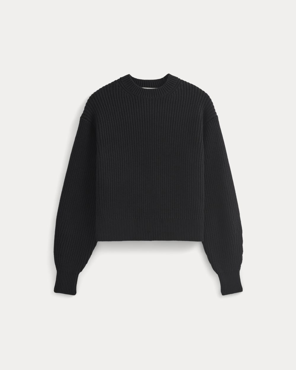 womens-cropped-ribbed-crew-cotton-black | alt