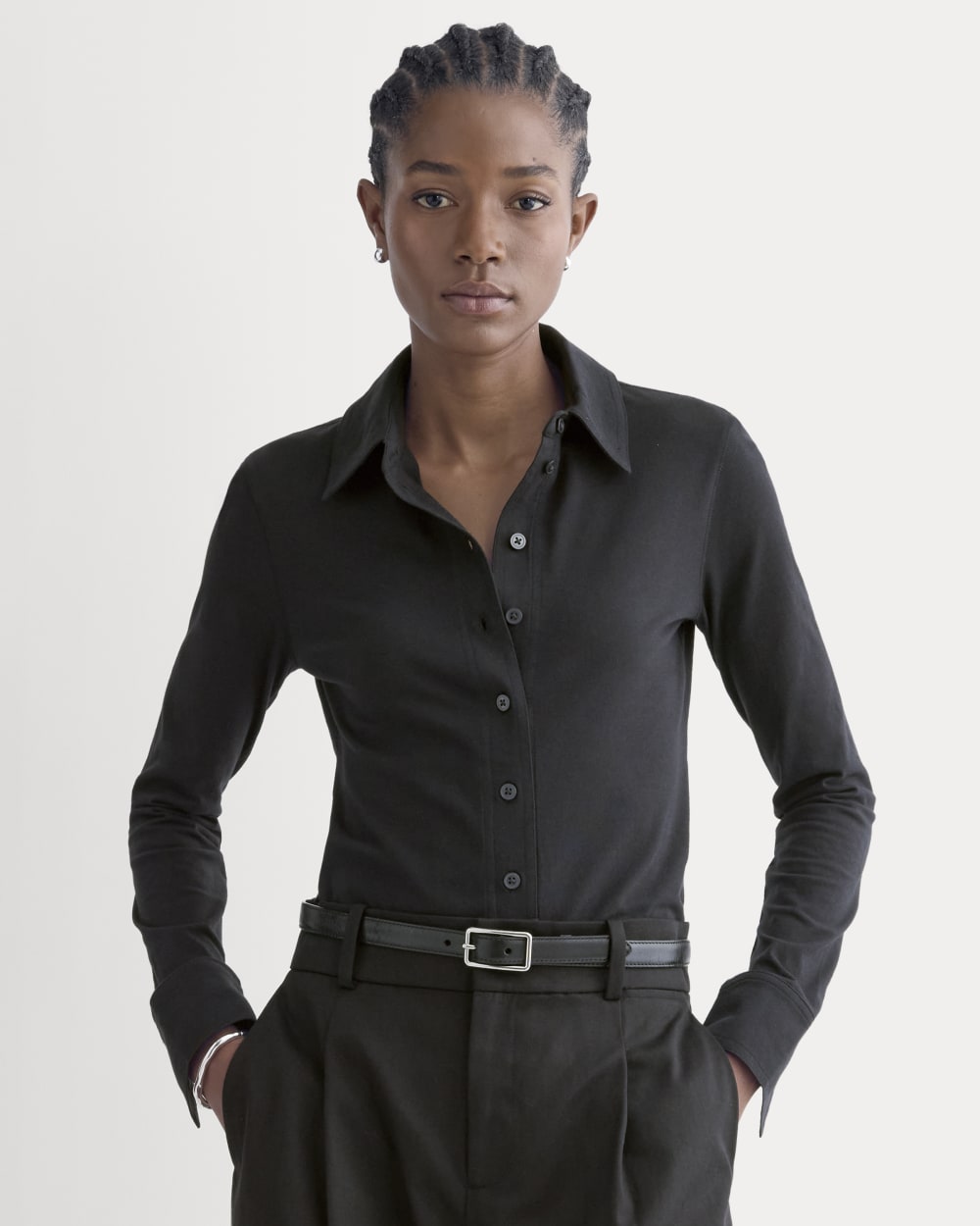 Button-Up Shirt in Essential Cotton | Black Everlane Button-Up Shirt in Essential Cotton | Black Everlane