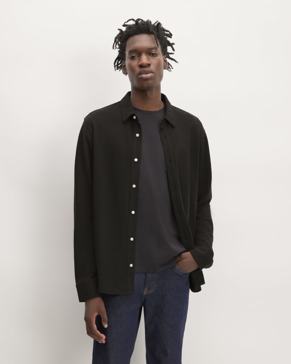 mens-ls-pique-shirt-black | primary