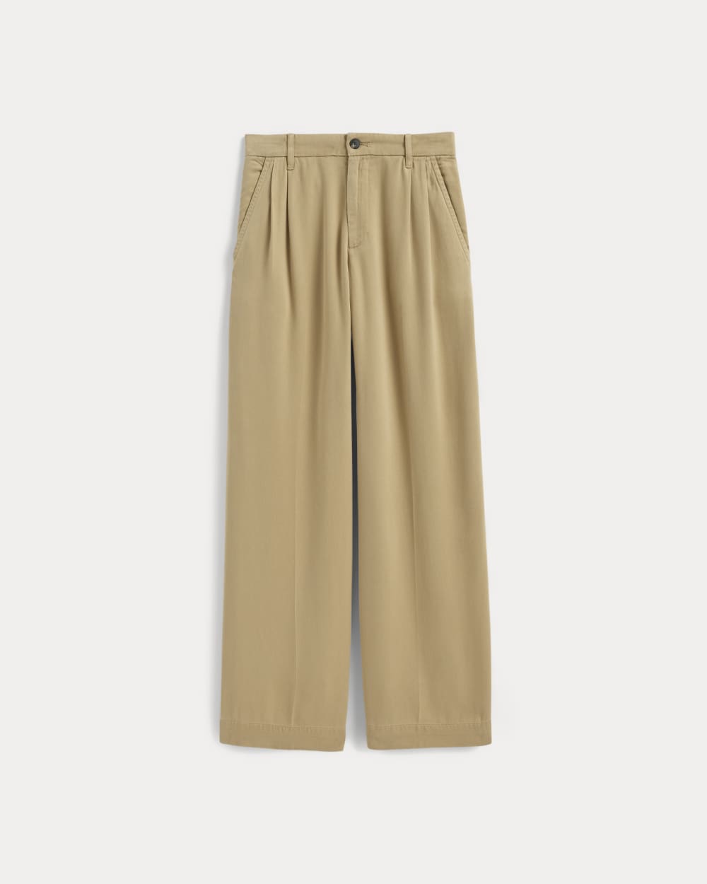 womens-tencel-twill-pleated-chino-classic-khaki | alt