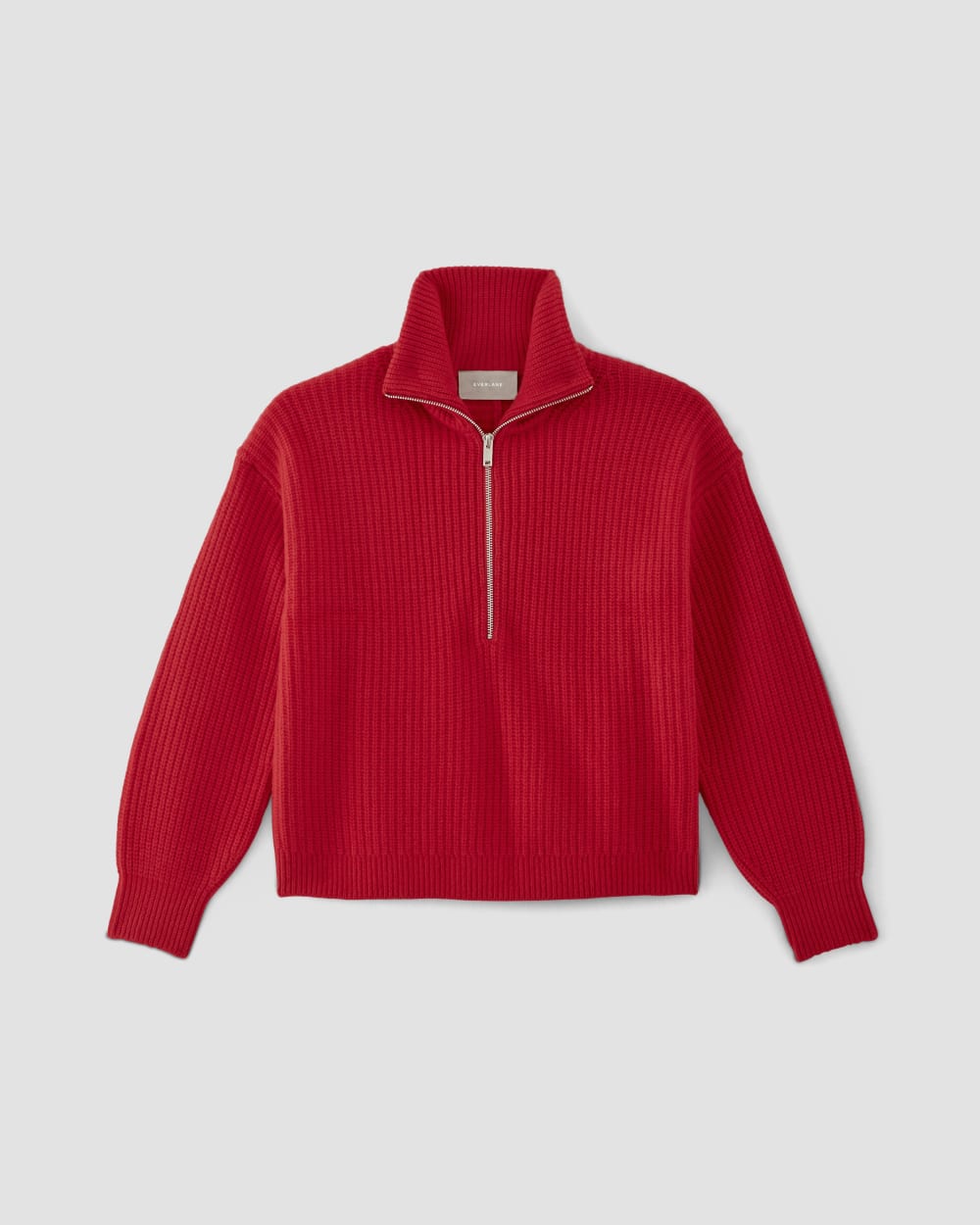 womens-felted-merino-halfzip-sweater-classic-red | alt