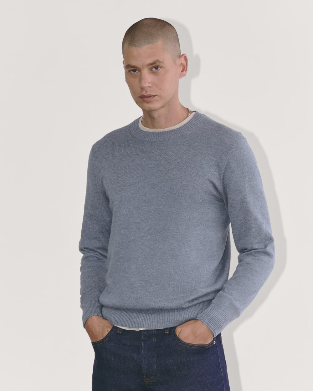 mens-no-sweat-cotton-sweater-heather-sage-blue | primary