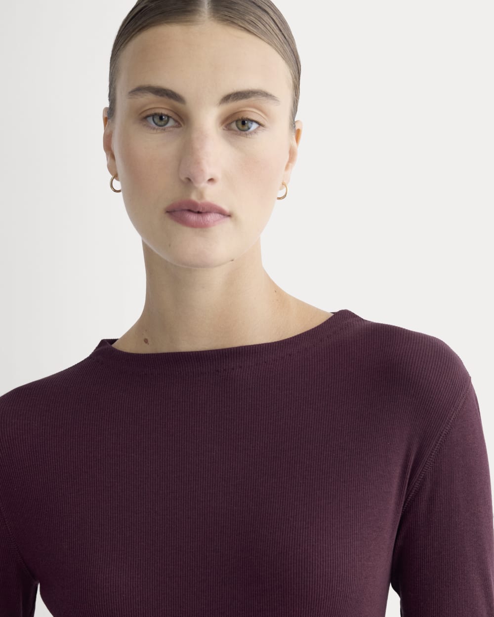 womens-luxe-rib-funnel-neck-tee-heathered-port-royale