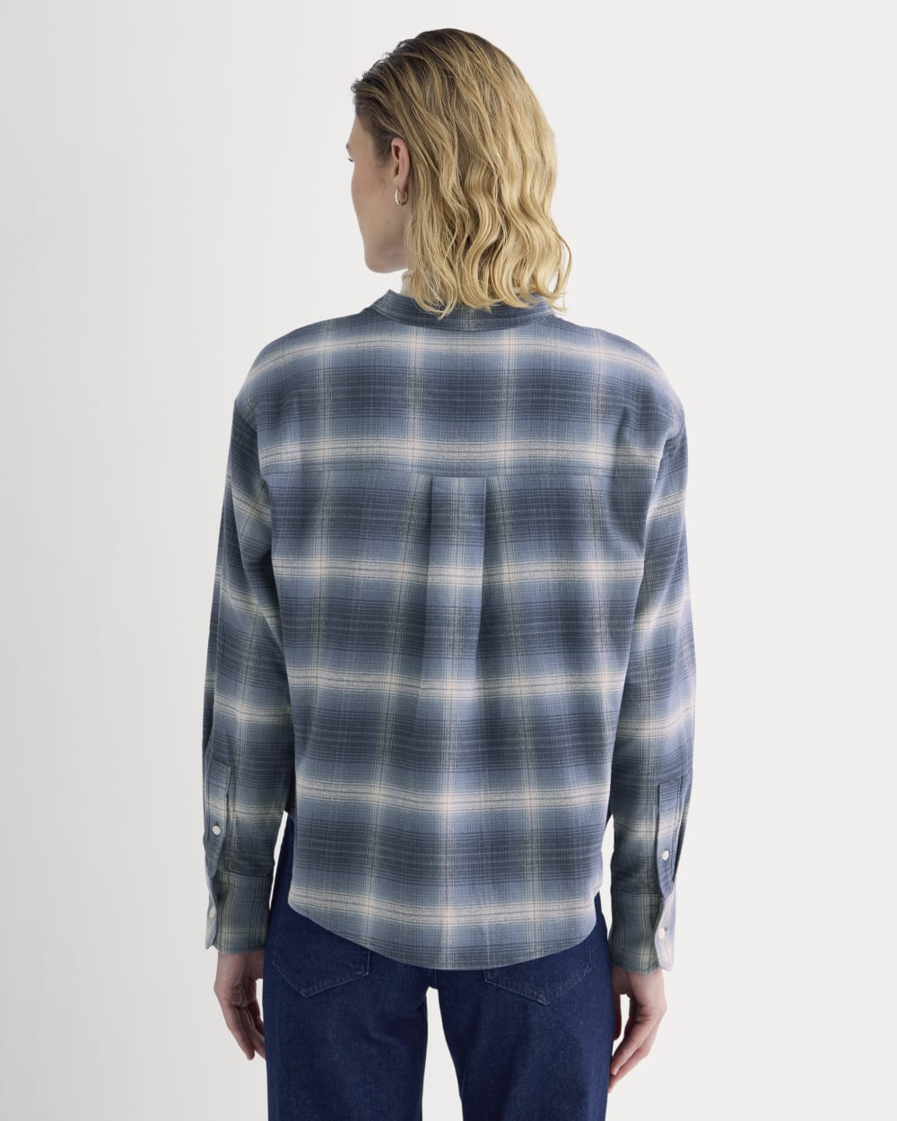 womens-flannel-shirt-blue-ombre-plaid
