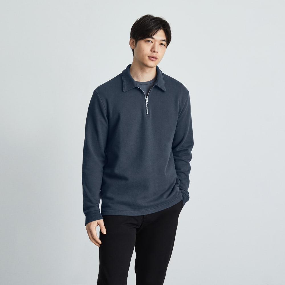 mens-track-quarter-zip-sweatshirt-kingfisher-blue | primary