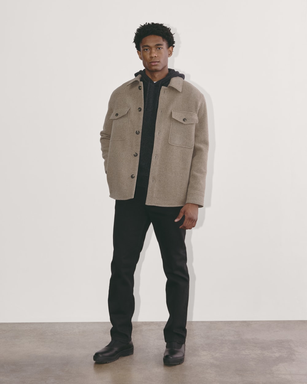 トップス overcoat DOLMAN SLEEVE OVERSHIRT Dallas Wool Overshirt - Camel – The Frankie Shop