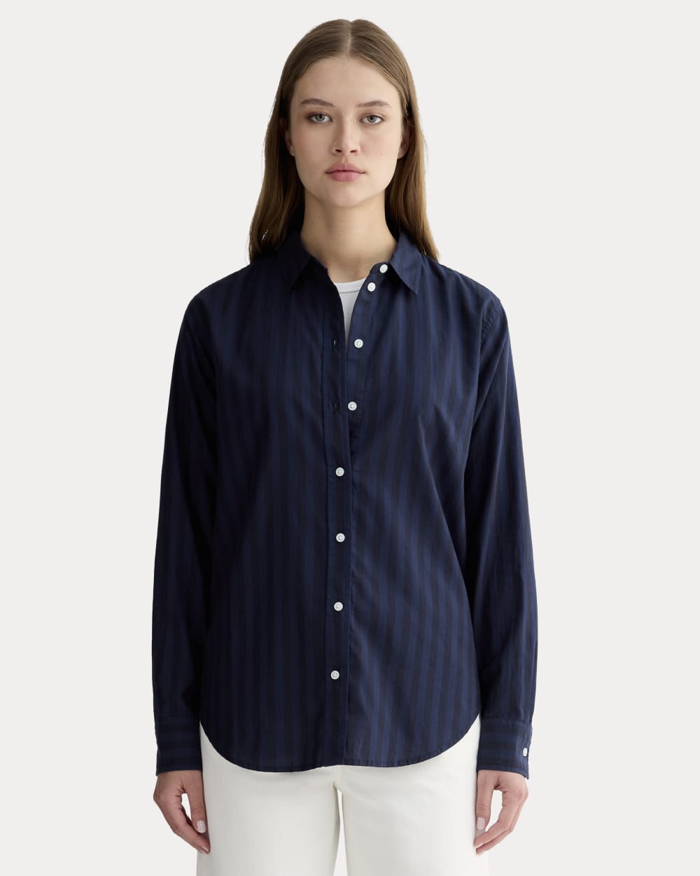 womens-silky-cttn-relaxed-shirt-navy-black | primary