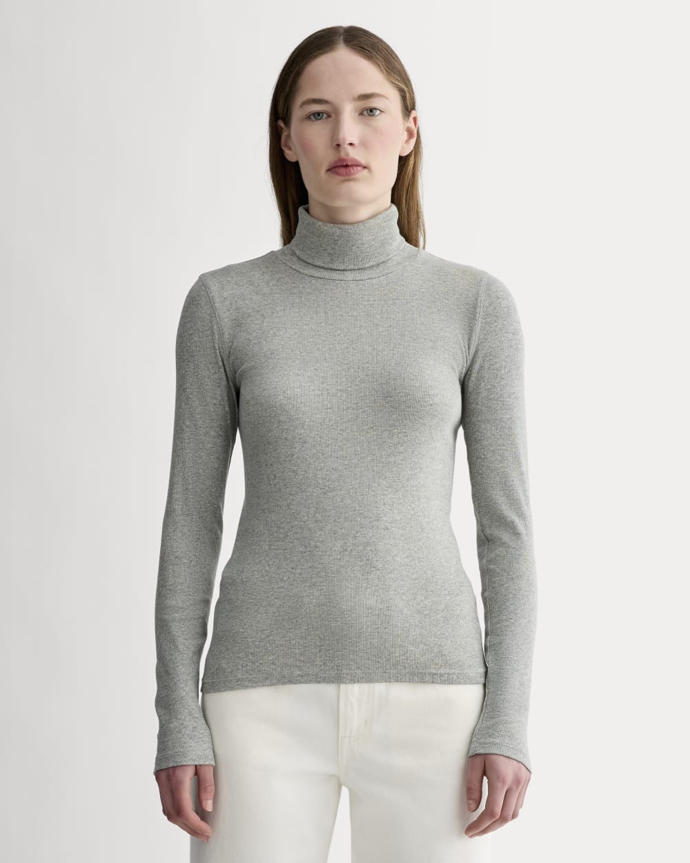 The Luxe Rib Turtleneck | Washed Heathered Grey – Everlane
