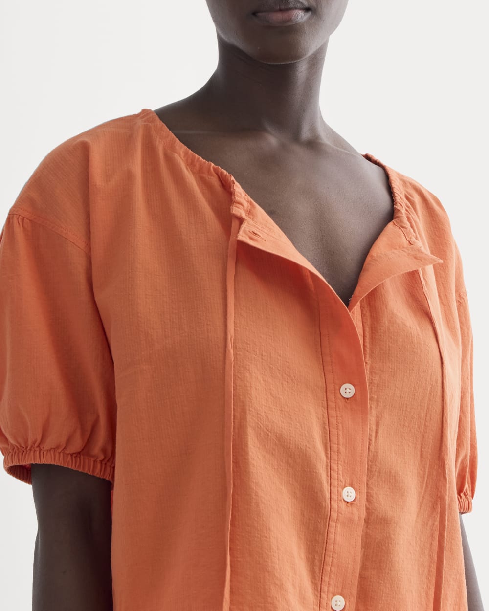 womens-gauze-button-up-soft-orange