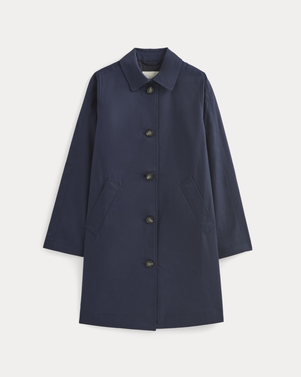 womens-cotton-twill-mac-coat-navy | alt
