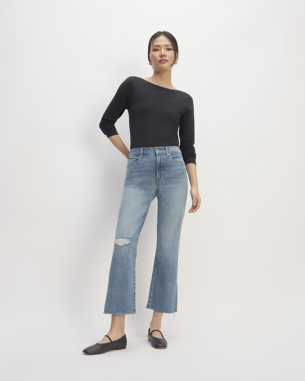 The Kick Bootcut Jean Whiskered Blue – Everlane - Main Image