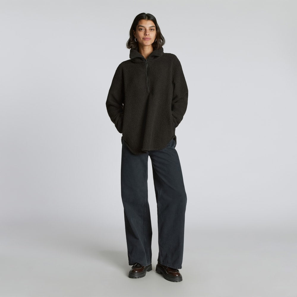 womens-renew-fleece-half-zip-black | alt