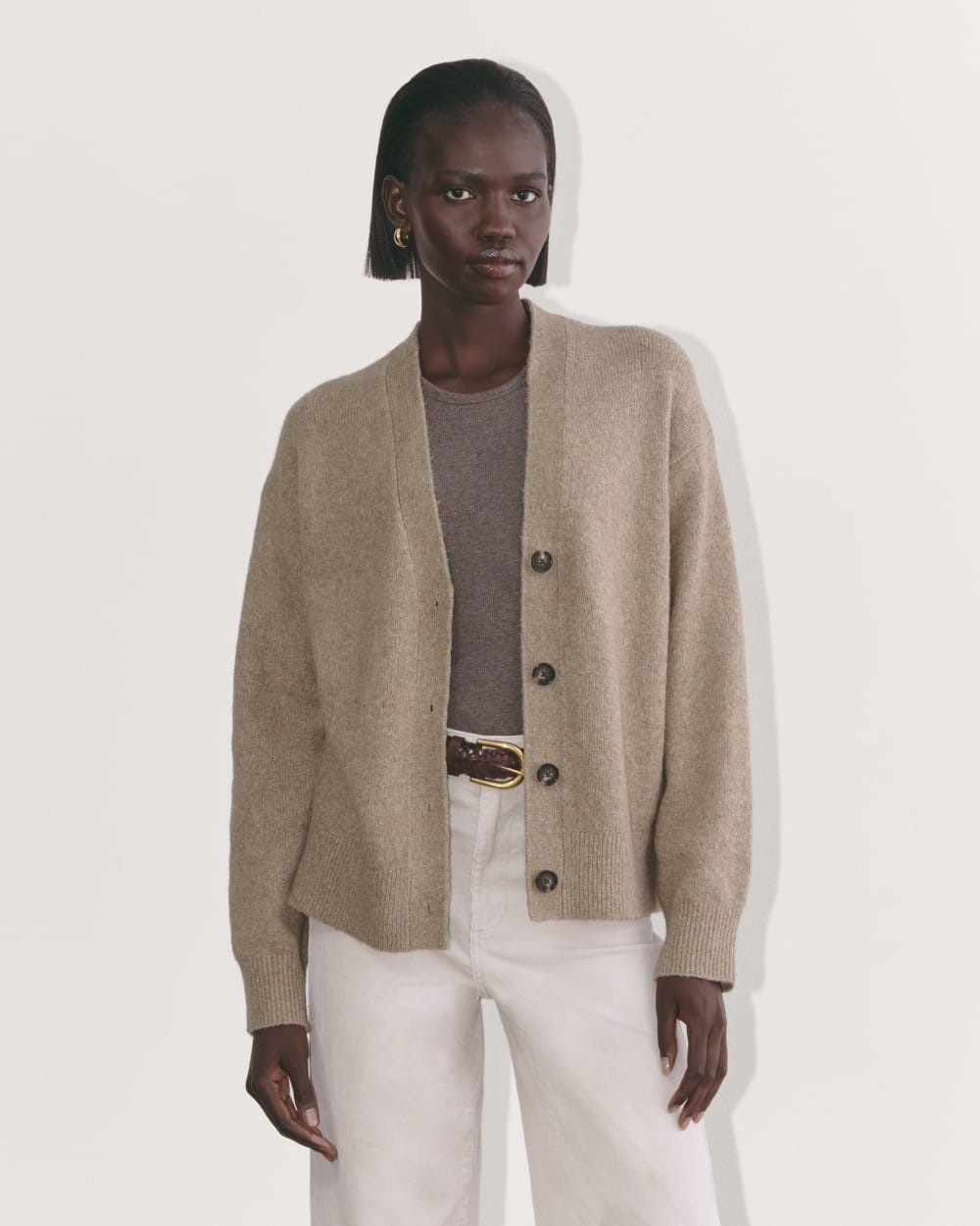 The Cocoon Cardigan in Plush Cotton Heather Taupe – Everlane